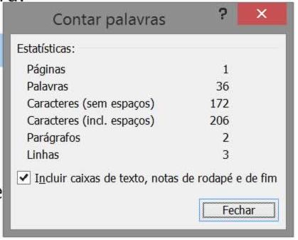 Contar caracteres no Word